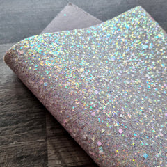 Silver Gemstones Chunky Glitter Fabric