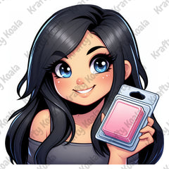 Black Hair Woman Wax Melt Avatar 5 Circle Stickers