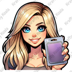 Blonde Hair Woman Wax Melt Avatar 5 Circle Stickers