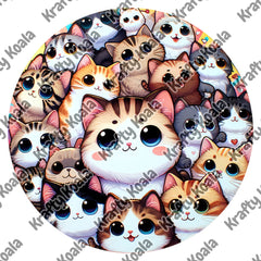 Cats 1 Circle Digital Design