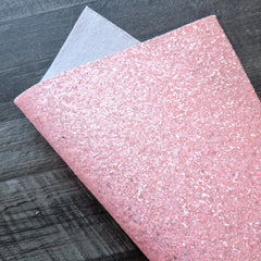 Crystal Pink Chunky Glitter Fabric