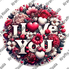 I Love You 1 Circle Digital Design