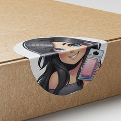 Black Hair Woman Wax Melt Avatar 5 Circle Stickers