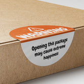 Orange Warning Happiness Circle Stickers