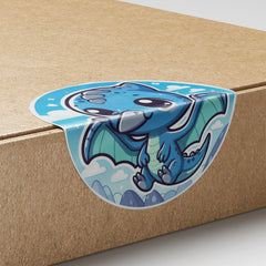 Blue Dinosaur 2 Circle Stickers