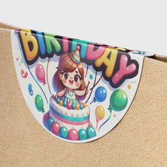 Happy Birthday 4 Circle Stickers