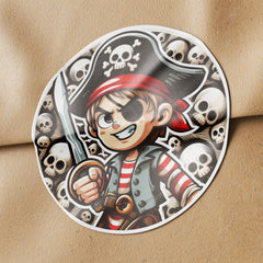 Pirate 1 Circle Stickers