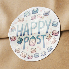 Happy Post 1 Circle Stickers
