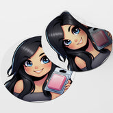 Black Hair Woman Wax Melt Avatar 5 Circle Stickers
