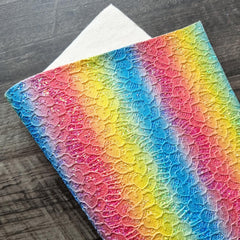 Rainbow Lace Glitter Fabric