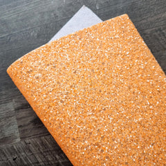 Crystal Orange Chunky Glitter Fabric