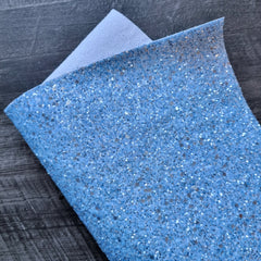 Crystal Blue Chunky Glitter Fabric