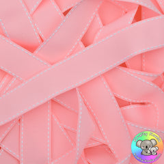 Baby Pink Saddle Stitched Grosgrain Ribbon