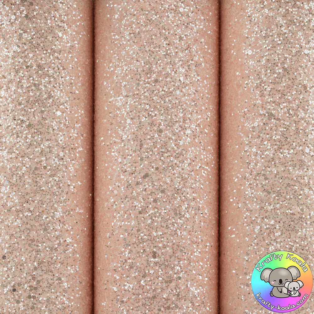 Crystal Peach Chunky Glitter Fabric