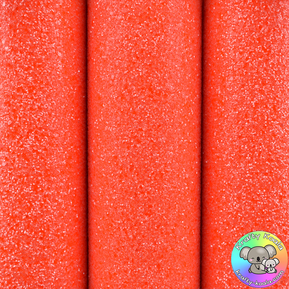 Neon Orange Ultra Chunky Glitter Fabric