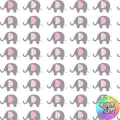 Pink Elephants Fabric