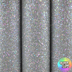 Silver Gemstones Chunky Glitter Fabric