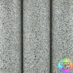 White Holographic Ultra Chunky Glitter Fabric