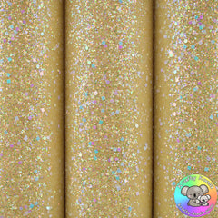 Yellow Gemstones Chunky Glitter Fabric