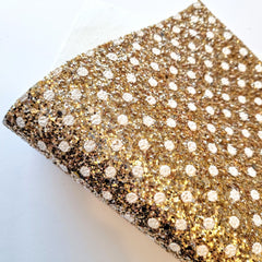 Gold Polka Dot Chunky Glitter Fabric