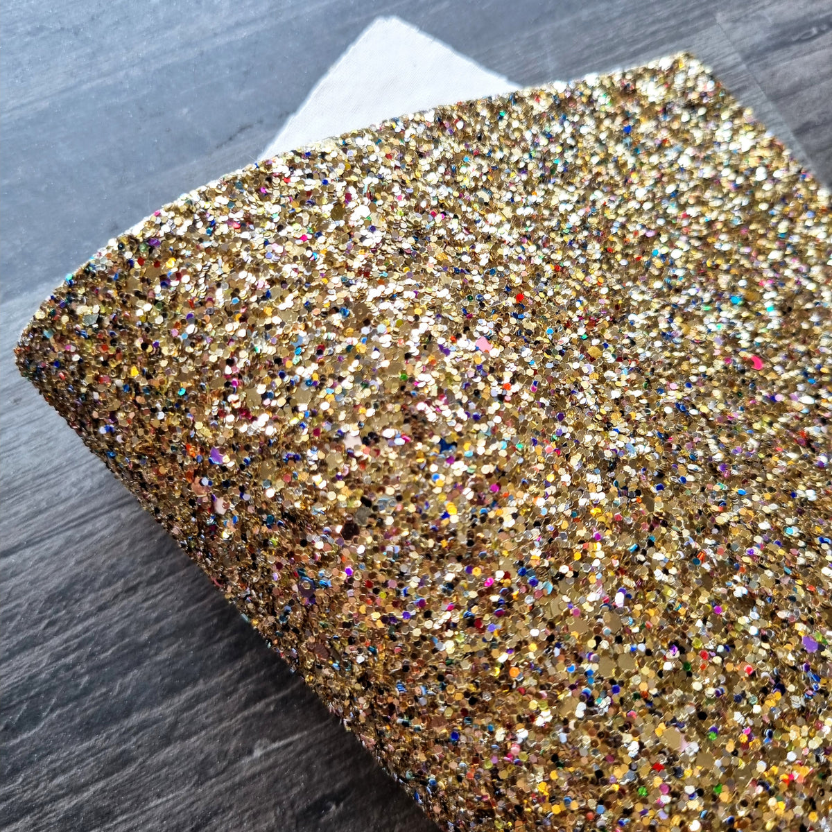 Gold Confetti Chunky Glitter Fabric