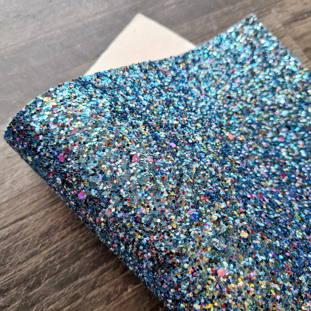 Blue Confetti Chunky Glitter Fabric