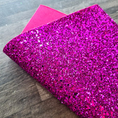 Fuchsia Ultra Chunky Glitter Fabric