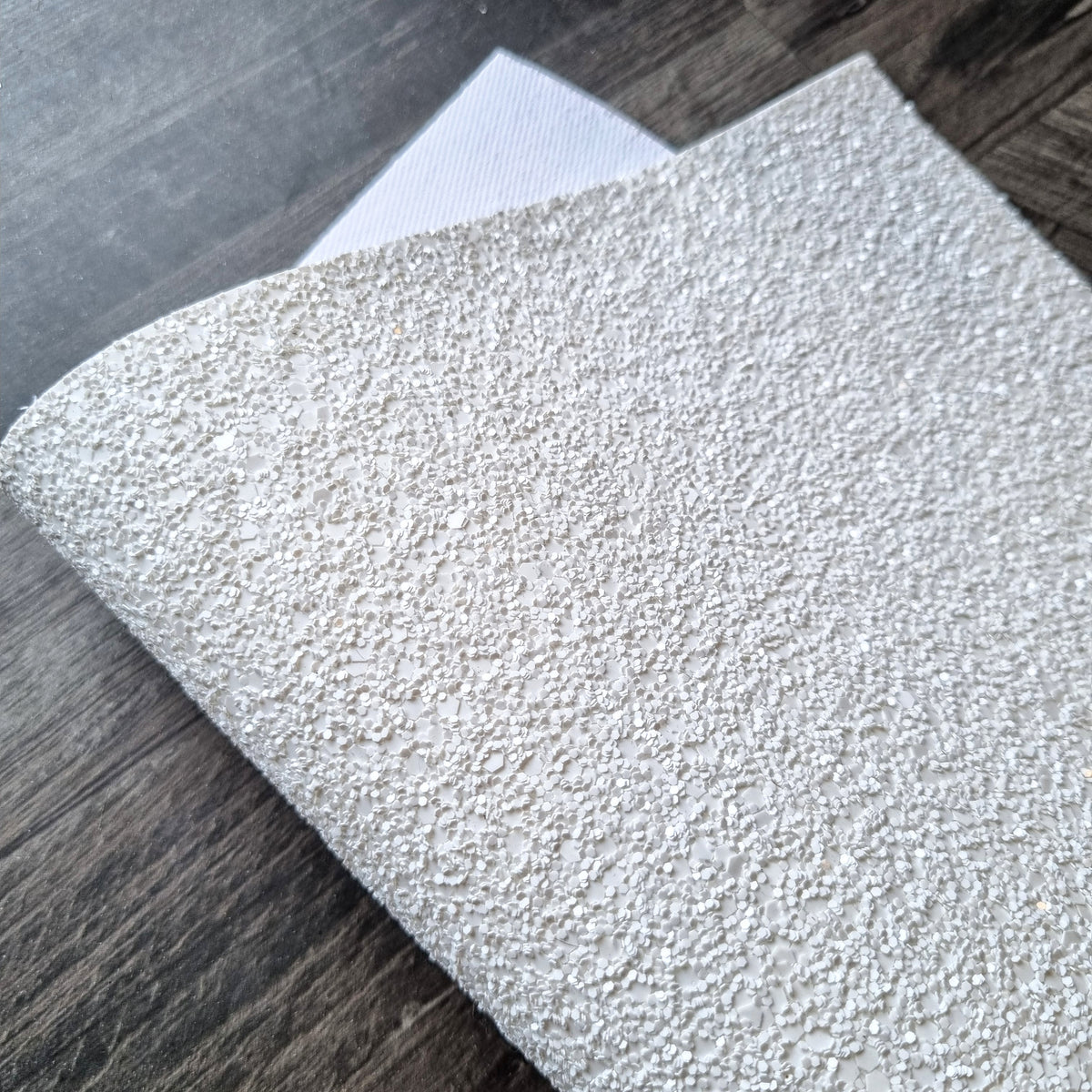 White Ultra Chunky Glitter Fabric