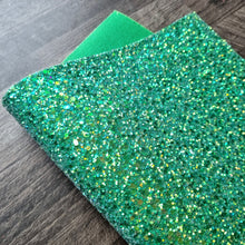 Load image into Gallery viewer, Frosted Green Ultra Chunky Glitter Fabric
