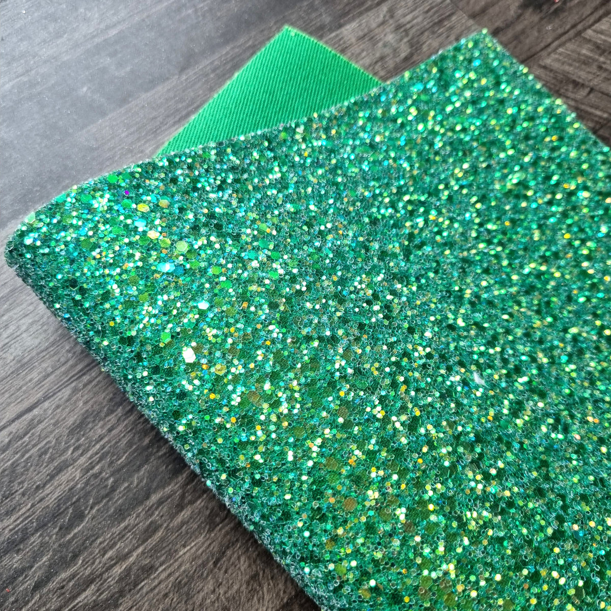 Frosted Green Ultra Chunky Glitter Fabric