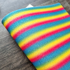 Rainbow Stripes Fine Glitter Fabric