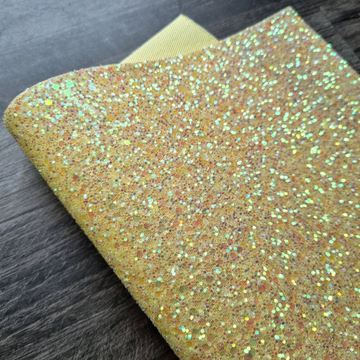 Frosted Yellow Ultra Chunky Glitter Fabric