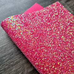 Frosted Hot Pink Ultra Chunky Glitter Fabric