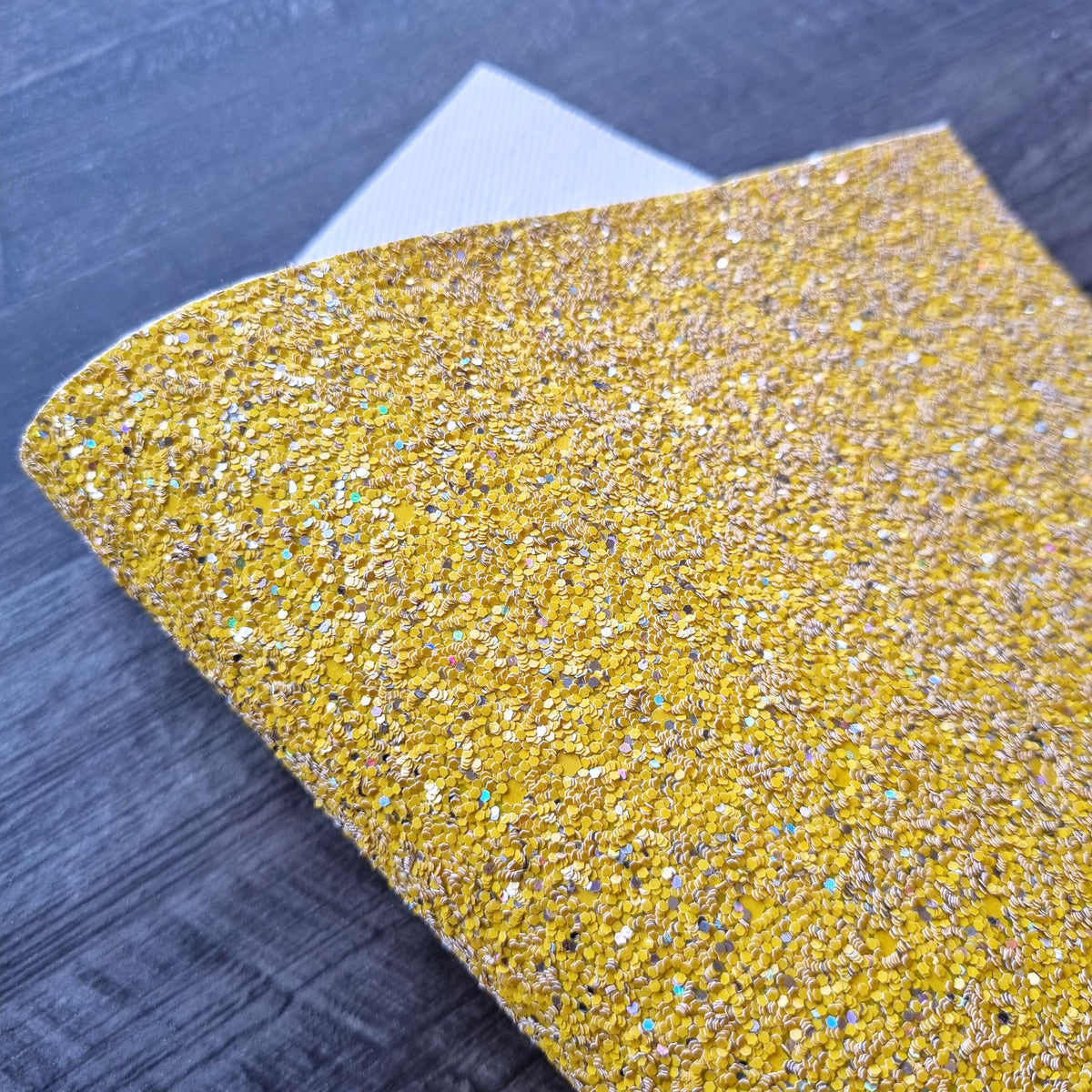 Yellow Sparkle Chunky Glitter Fabric