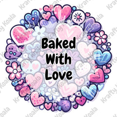 Baked With Love 1 Circle Stickers