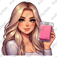 Blonde Hair Woman Wax Melt Avatar 1 Circle Stickers