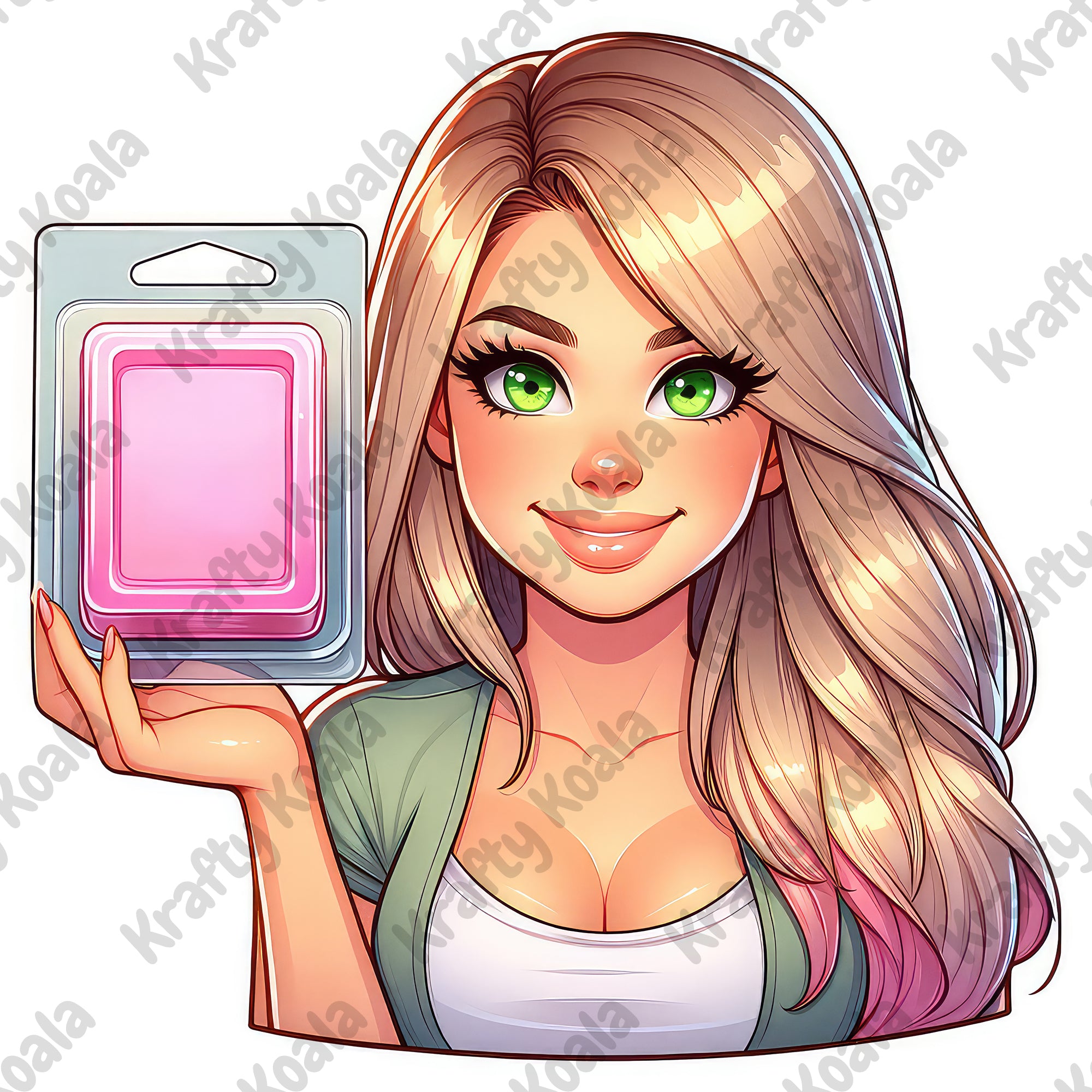 Blonde Hair Woman Wax Melt Avatar 4 Circle Stickers