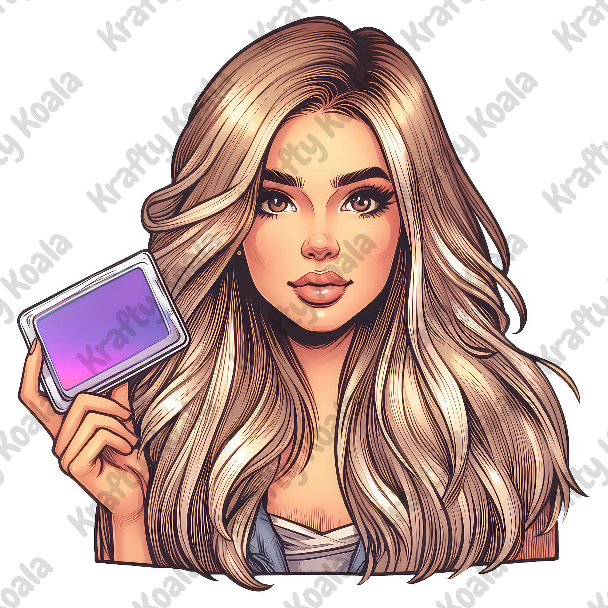 Blonde Hair Woman Wax Melt Avatar 6 Circle Stickers