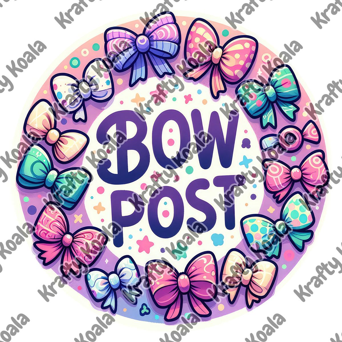 Bow Post 1 Circle Digital Design