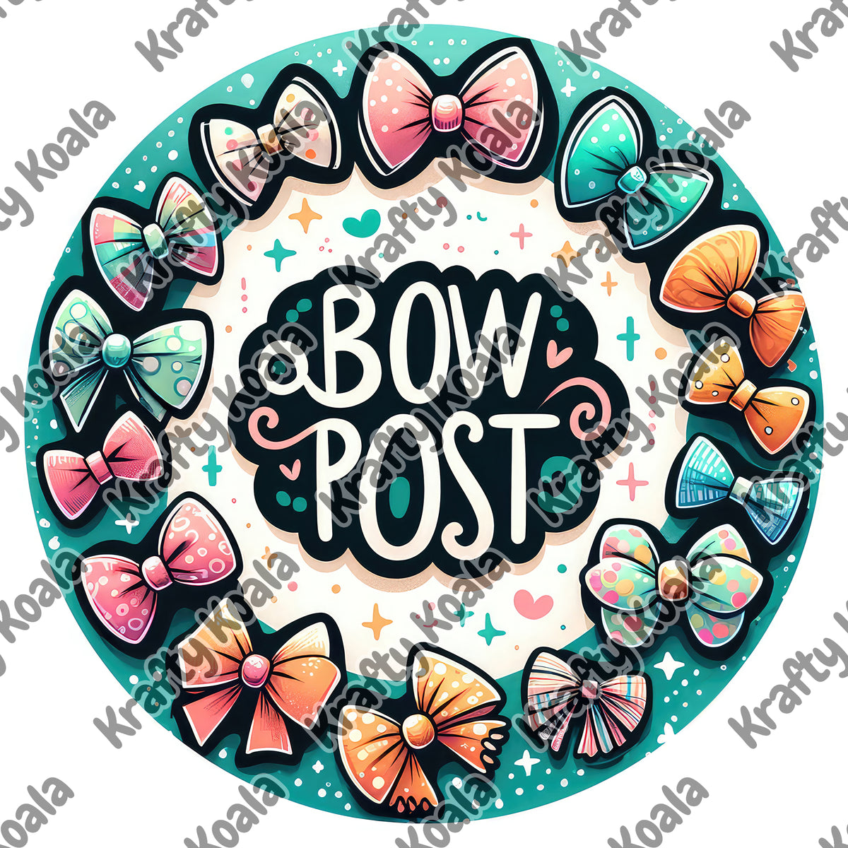 Bow Post 2 Circle Digital Design