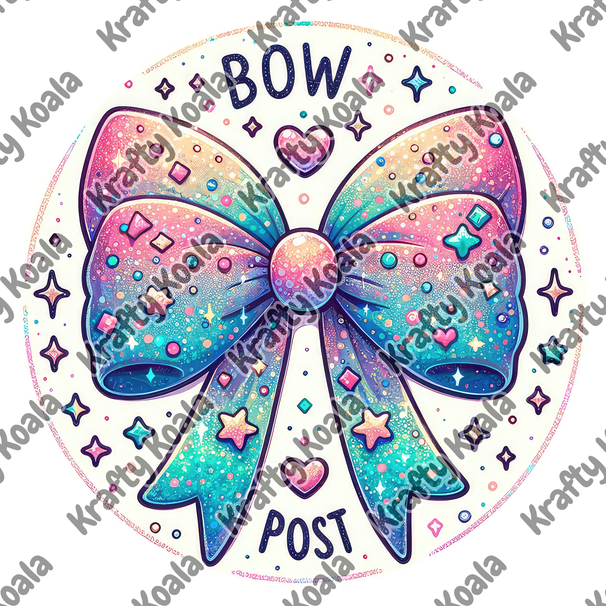 Bow Post 3 Circle Stickers