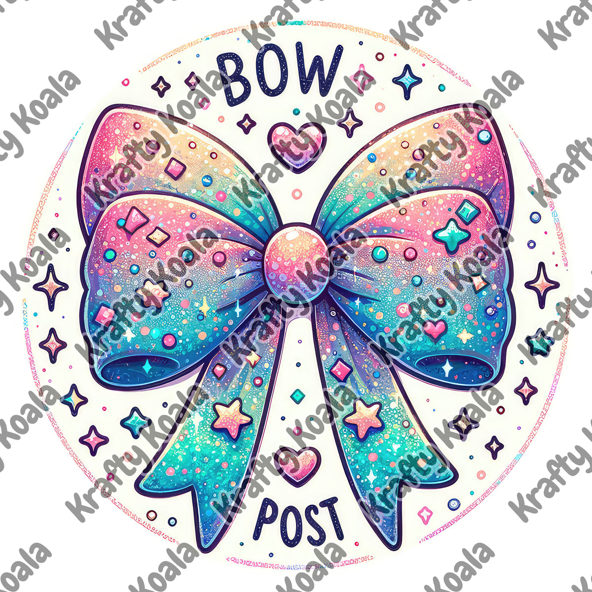 Bow Post 3 Circle Digital Design