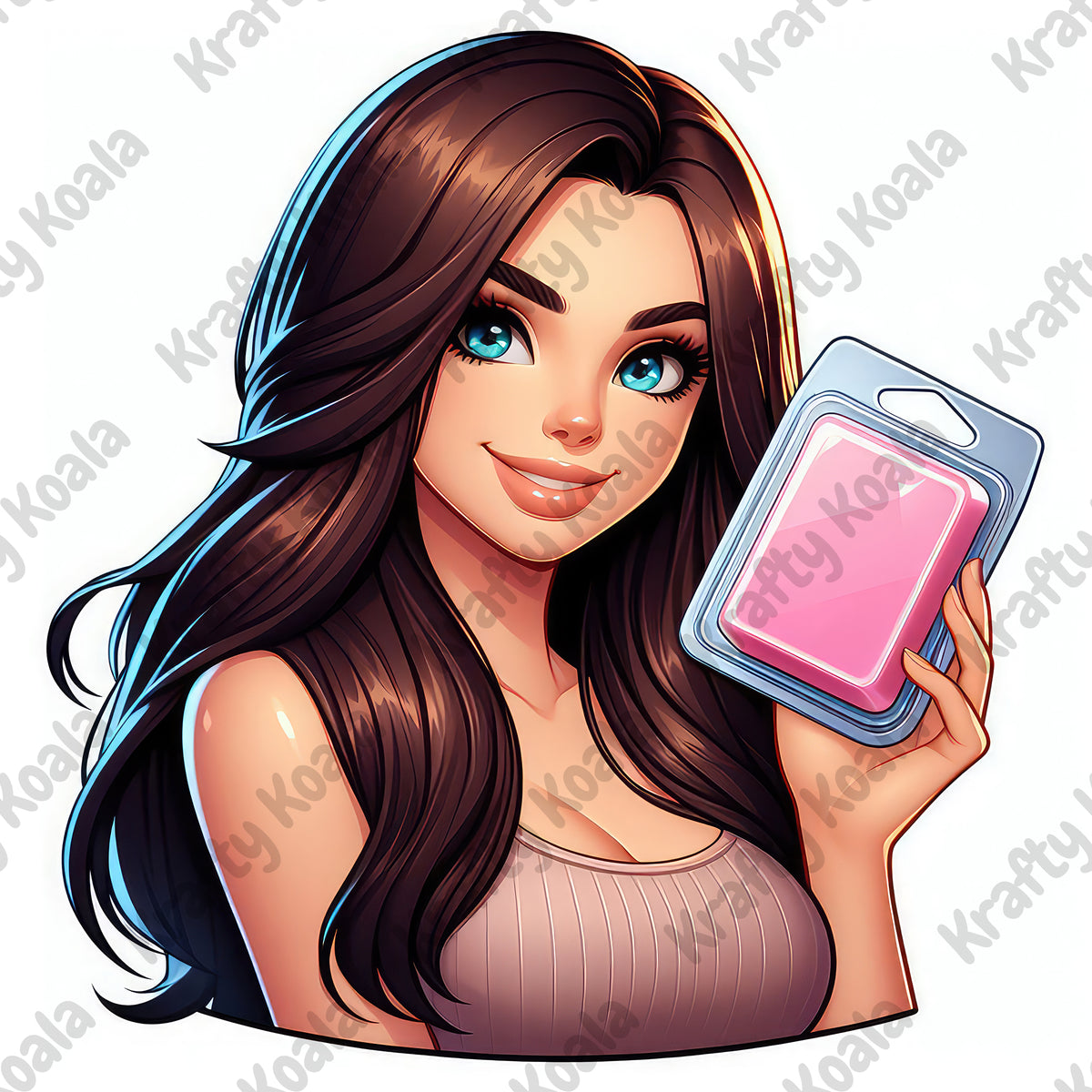 Brown Hair Woman Wax Melt Avatar 1 Digital Design