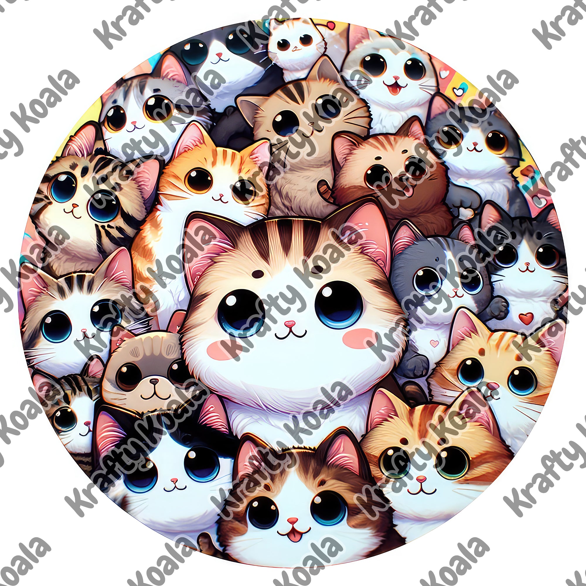 Cats 1 Circle Stickers