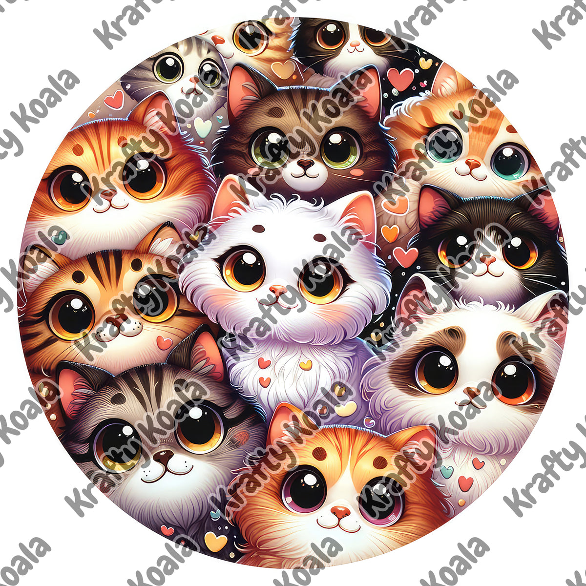 Cats 2 Circle Digital Design