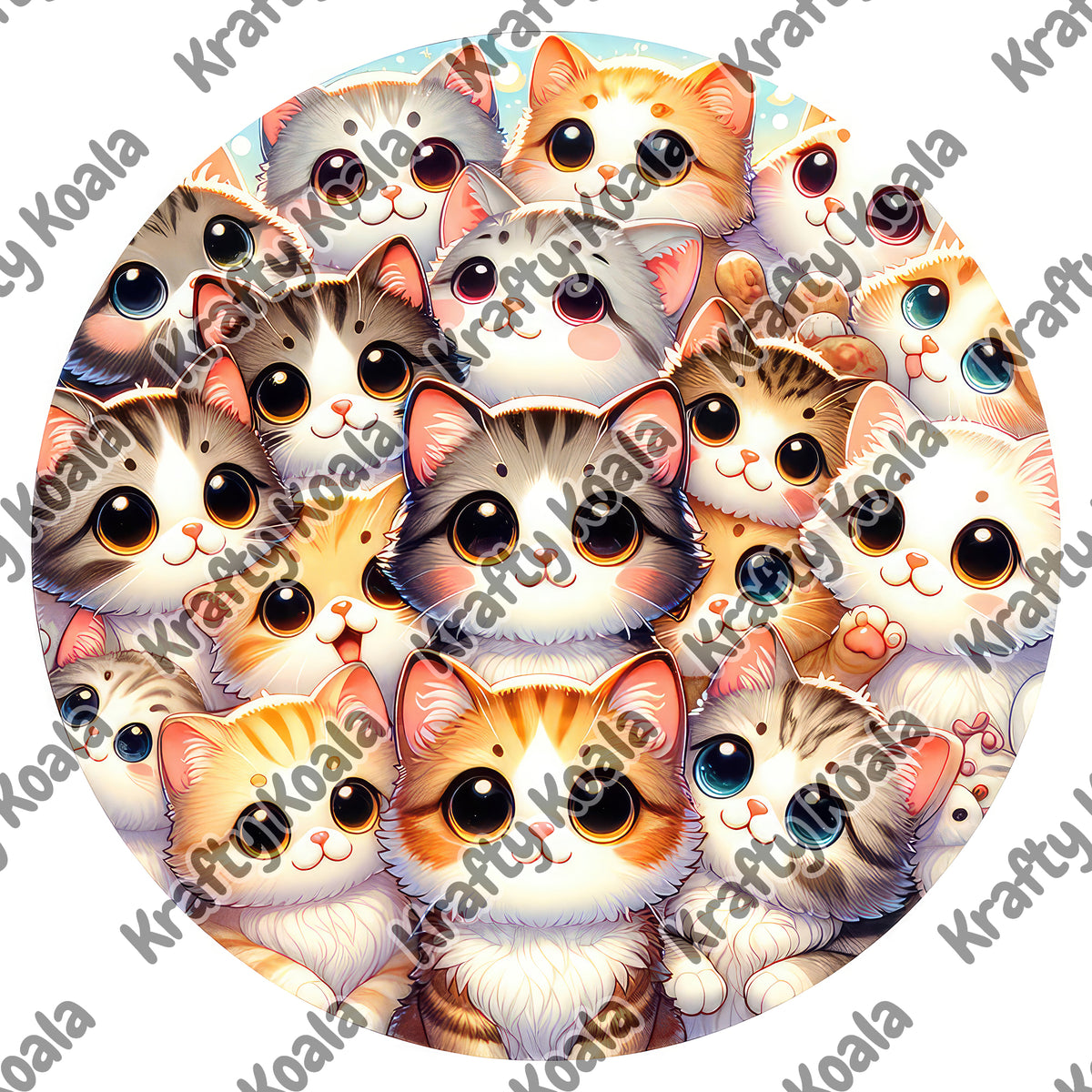 Cats 3 Circle Digital Design