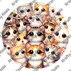 Cats 3 Circle Digital Design