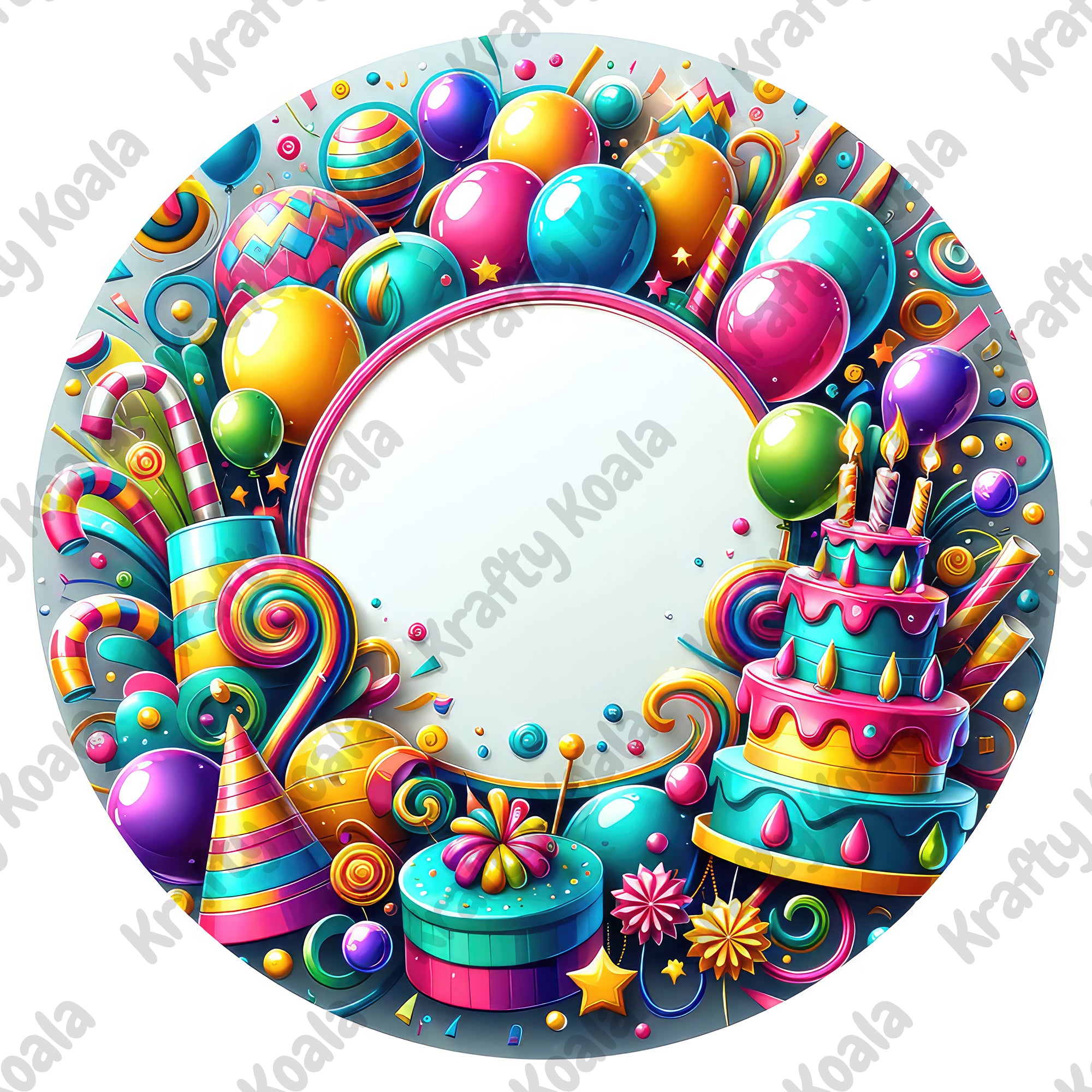 Custom Birthday 1 Circle Stickers