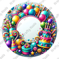 Custom Birthday 1 Circle Stickers