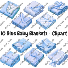 Blue Baby Blankets Digital Design Bundle